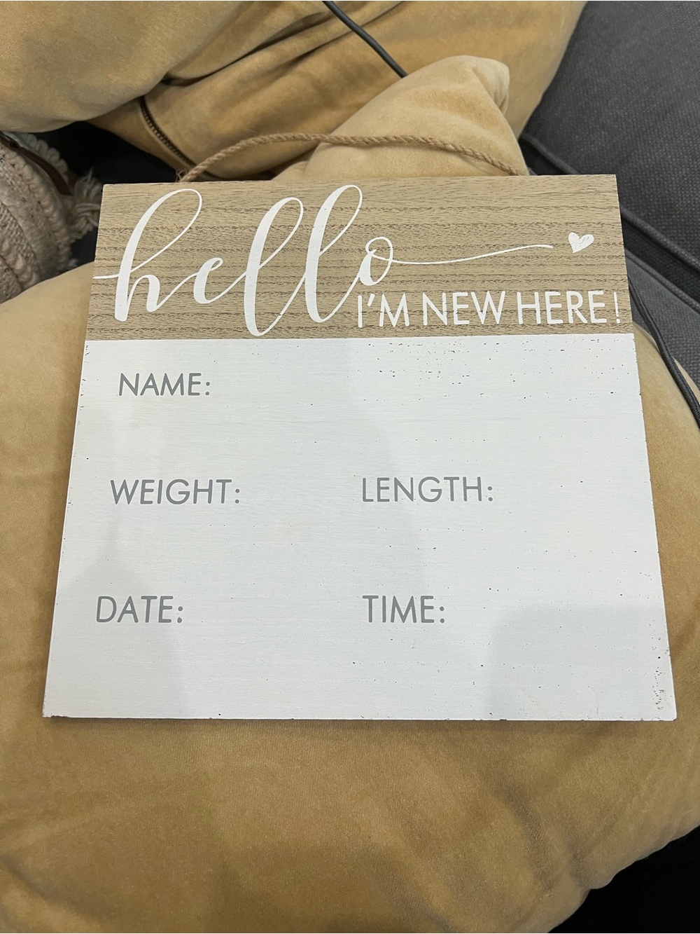 Hobby Lobby Brown Wood Hanging Sign with Rope
